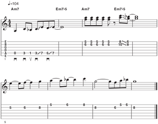 Phrygian mode guitar riff