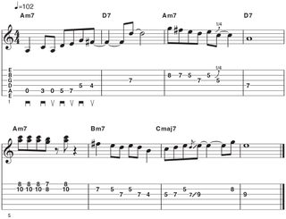 Dorian mode lead guitar example