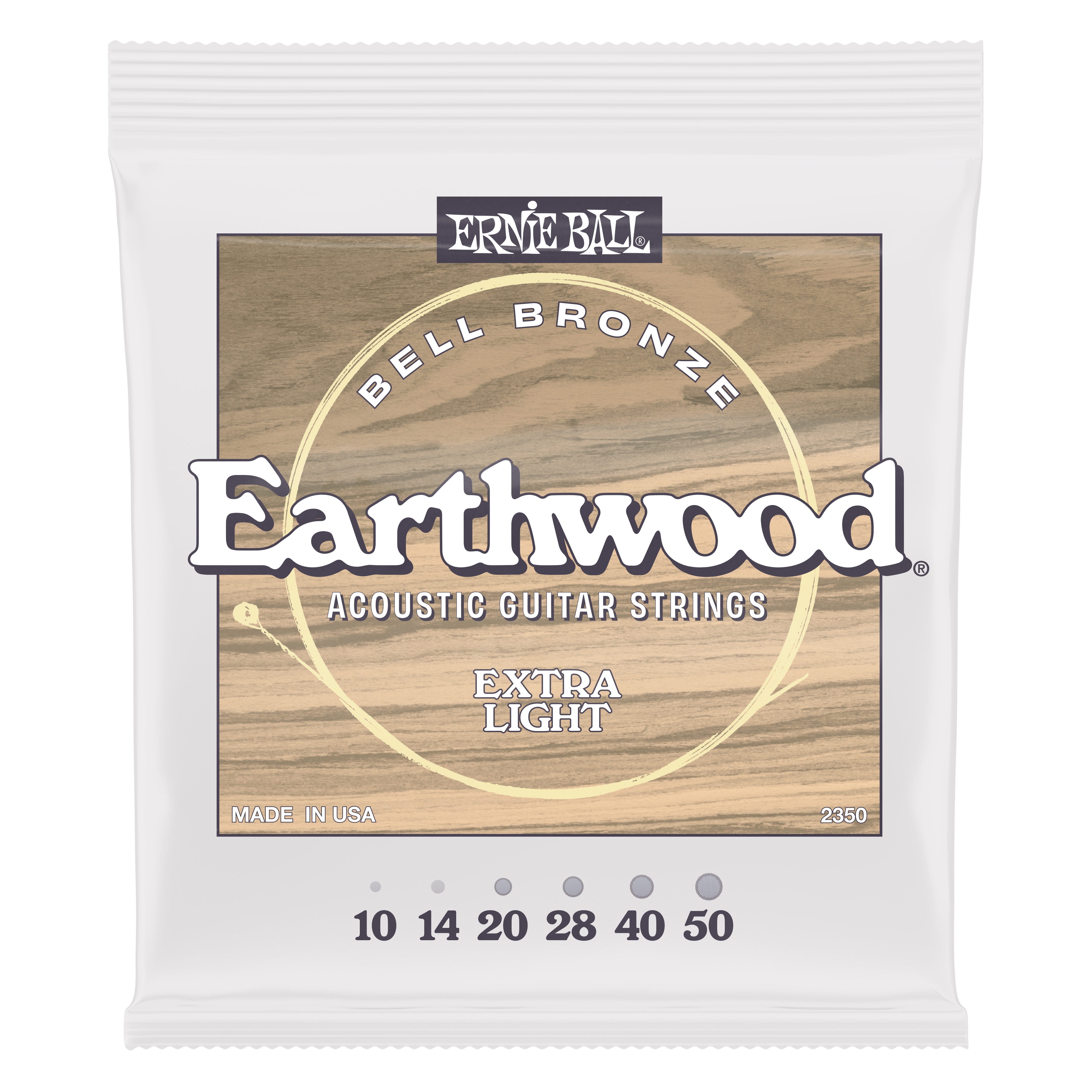 All four variations of Ernie Ball's new Earthwood Bell Bronze strings