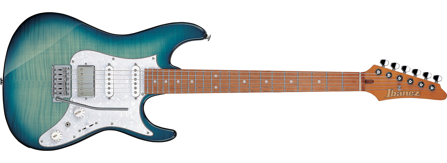 Ibanez AZ Standard 2025: a $549 s-style with a flame maple top, stainless steel frets and super-versatile switching.