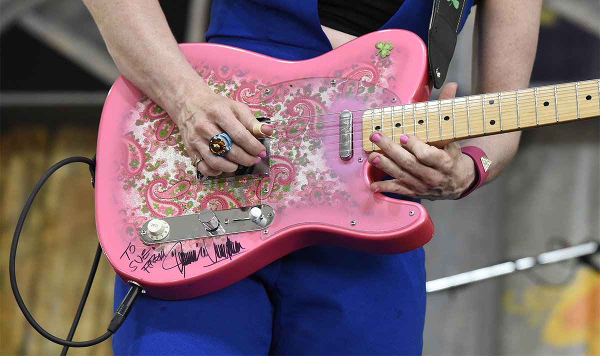 Sue Foley performs during the 52nd annual New Orleans Jazz & Heritage Festival at Fair Grounds Race Course on May 05, 2023 in New Orleans, Louisiana.