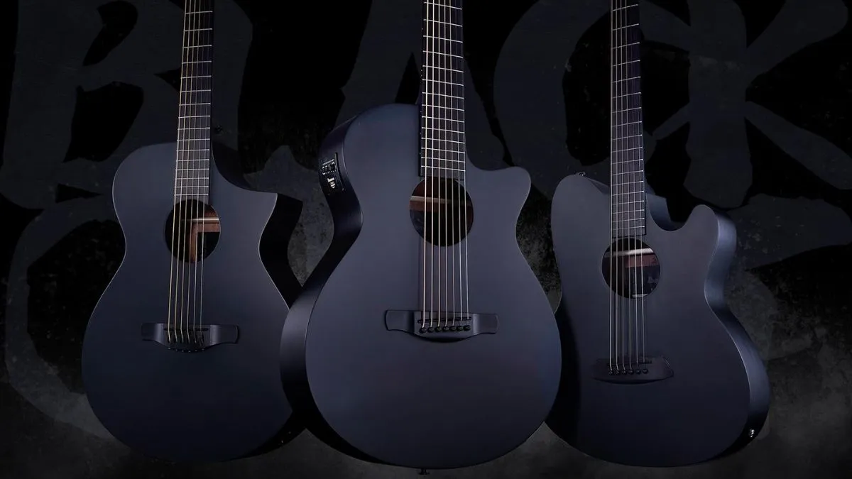 A photo showing Ibanez Blackout Series acoustic guitars