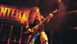 Dimebag Darrell performs live with Pantera in 1990