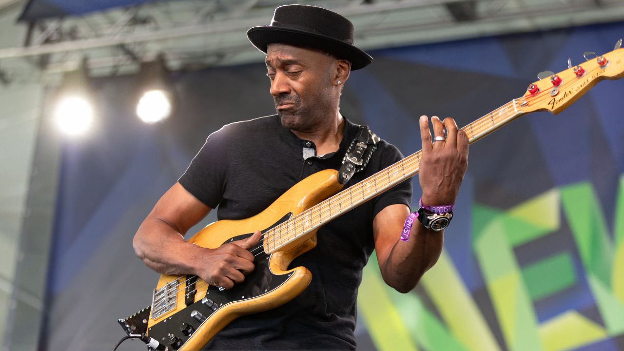 Marcus Miller performs during the Newport Jazz Festival 2023 at Fort Adams State Park on August 06, 2023 in Newport, Rhode Island.