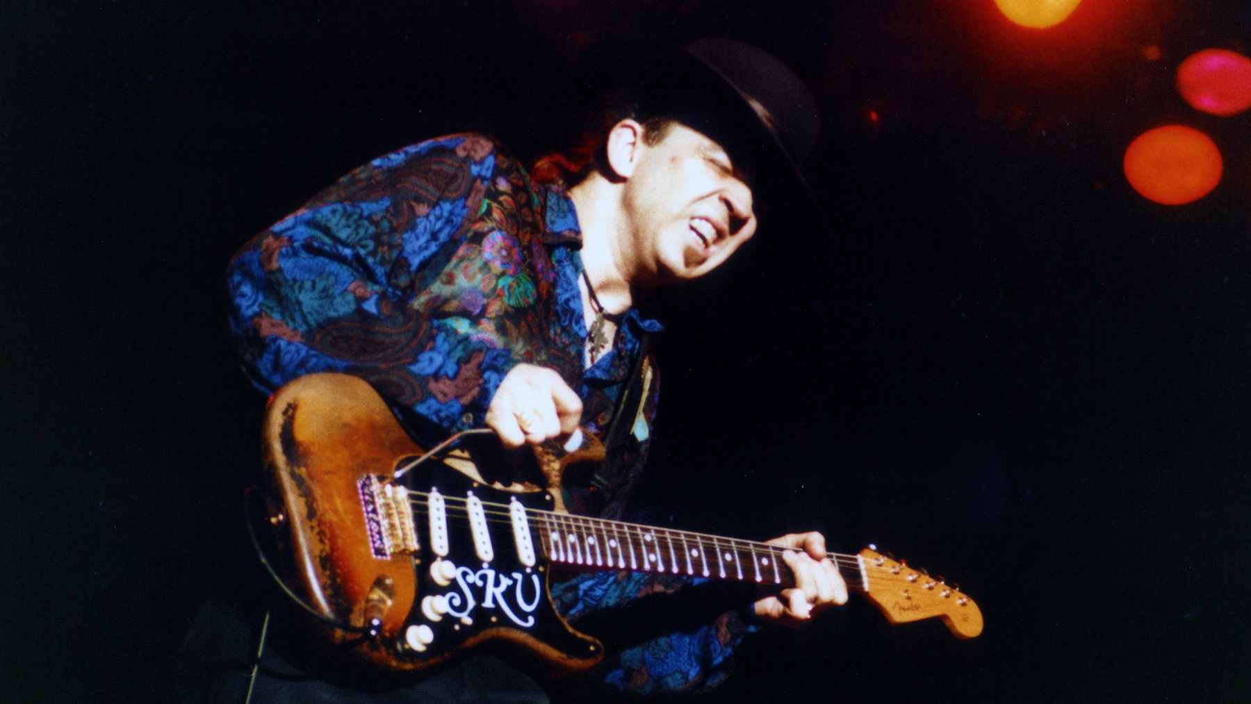 Stevie Ray Vaughan performs at Riverfest in St. Paul, Minnesota on July 30, 1990.