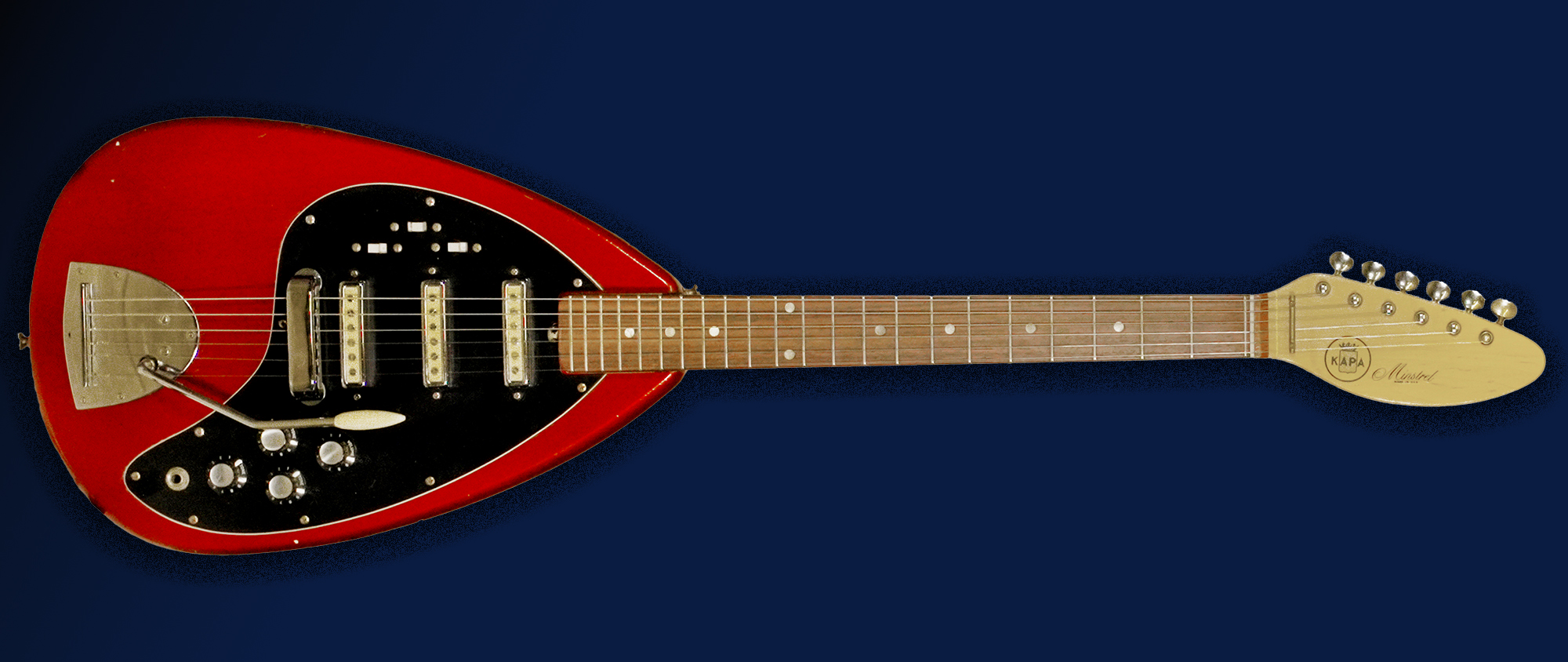 A photo of a 1965 KAPA Minstrel vintage electric guitar owned by Terry Carleton, writer of Guitar Player's Whack Job column