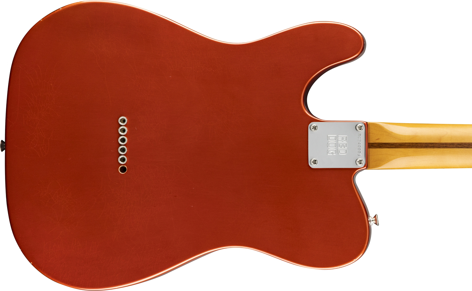 A photo detail of the Fender Stories Collection Mike Campbell “Red Dog” Telecaster