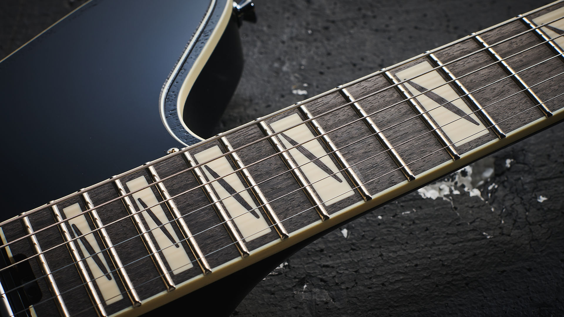 Jackson Pro Series Lee Malia LM-87: the Bring Me the Horizon guitarists new signature model is a black offset with an open-pore finish.