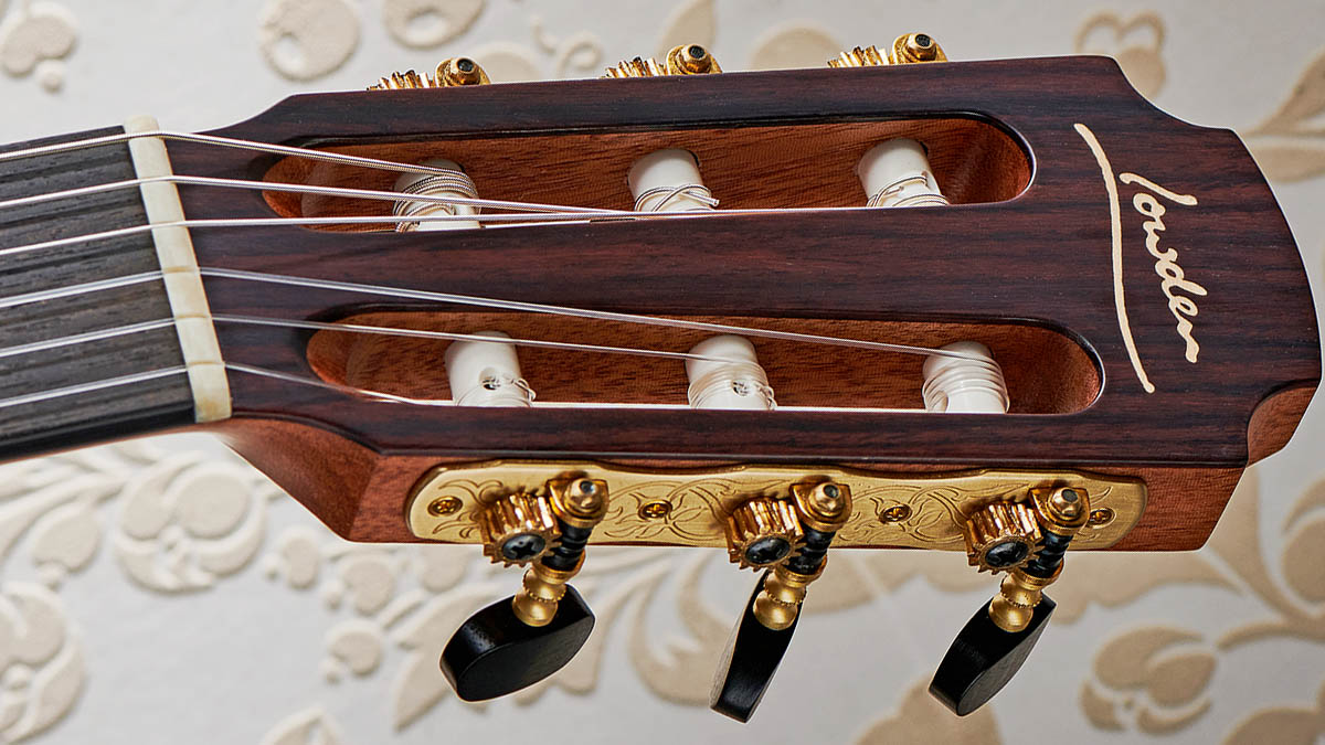 The headstock of a Lowden S-23J