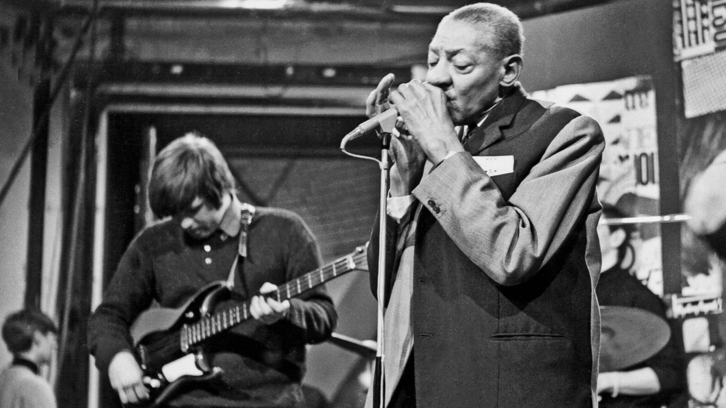 LONDON - CIRCA 1964: Blues singer Sonny Boy Williamson (II) performs on a British TV show circa 1964 in London, England. Aleck 'Rice' Miller was the second blues artist to use the name Sonny Boy Williamson.