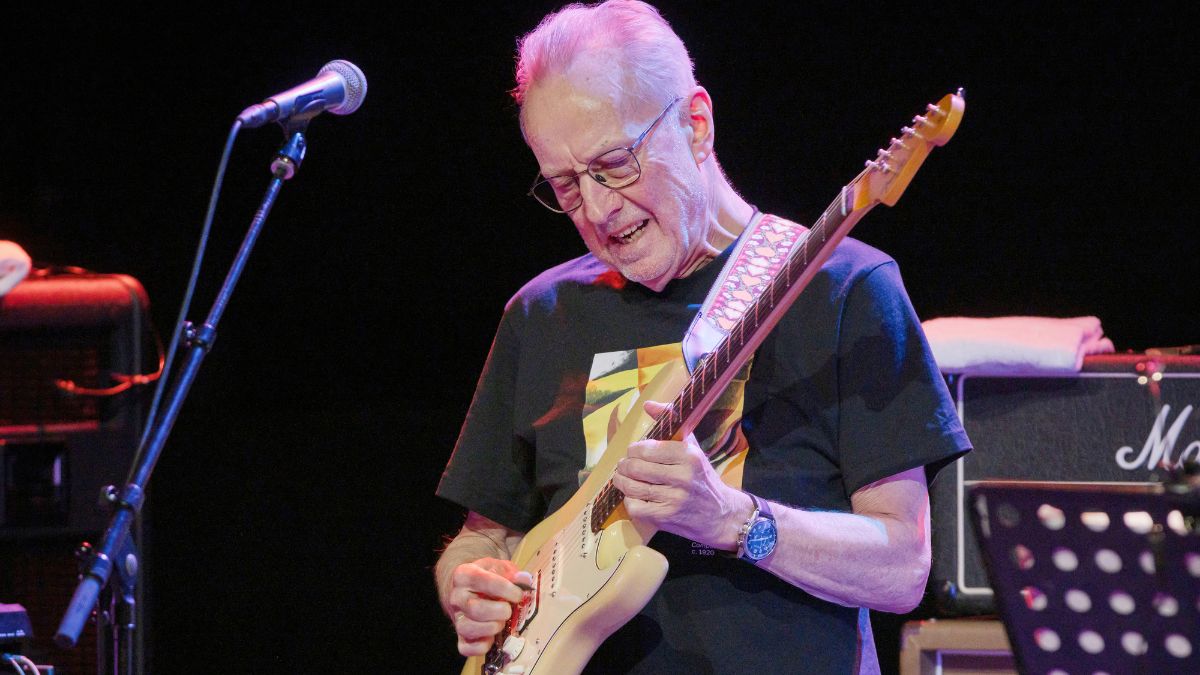 Guitarist Clem Clempson of the British band Colosseum performs live on stage during a concert at the Kesselhaus on May 12, 2025 in Berlin, Germany