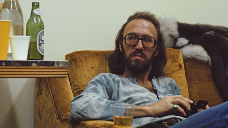 American bassist Carl Radle (1942 - 1980) of Eric Clapton's band, circa 1974.