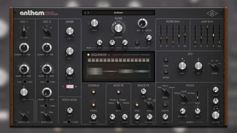 Universal Audio's Anthem synth plugin promises to "put the biggest, baddest analogue sounds at your fingertips"