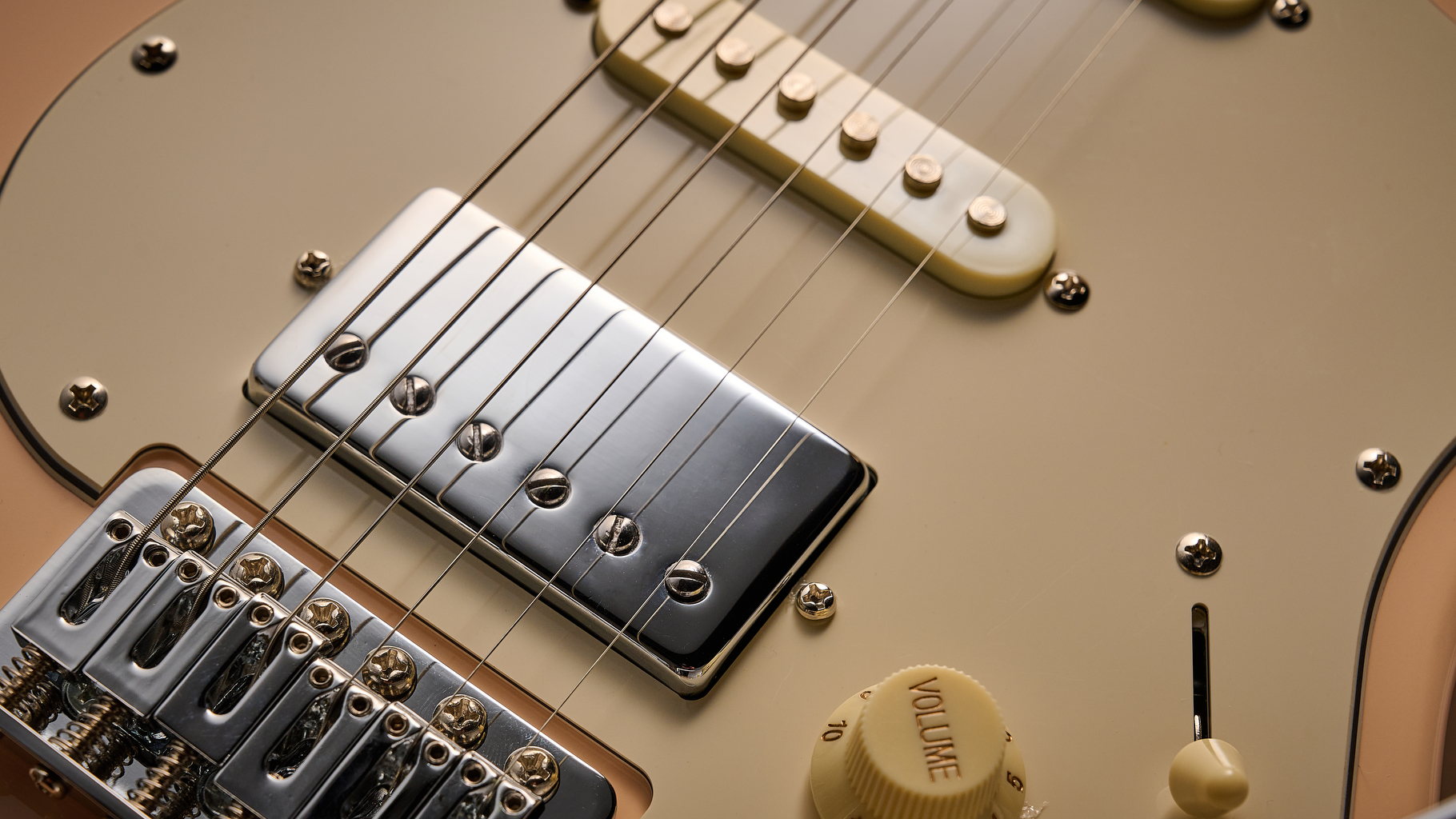 Close up of the bridge humbucker on the Cort G200SE electric guitar