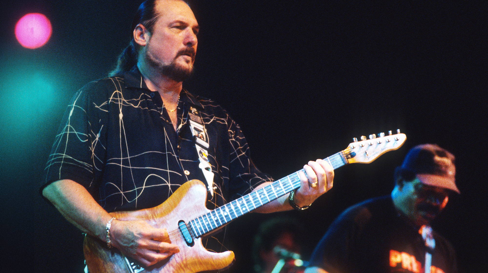 The Blues Brothers Band: Steve Cropper, Matt 'Guitar' Murphy, Belgium Rhythm and Blues Festival (BRBF), Peer, Belgium, 18 July 1998.