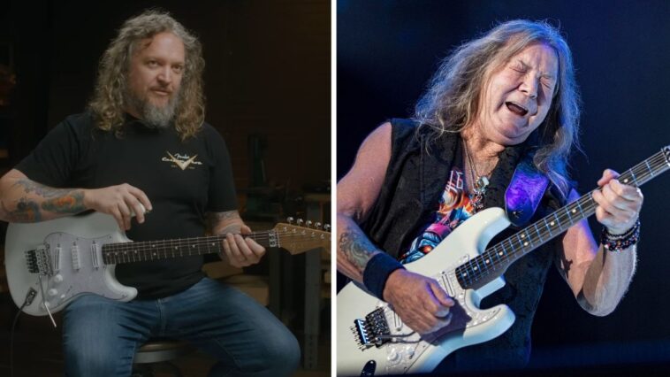 Andy Hicks Reflects on Observing Dave Murray Play the Stratocaster He Crafted]