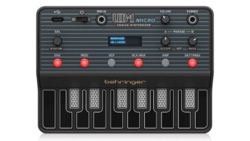 Behringer claims its $55 UB-1 Micro, inspired by Oberheim, is the "smallest fully-equipped analog synthesizer in the world."]