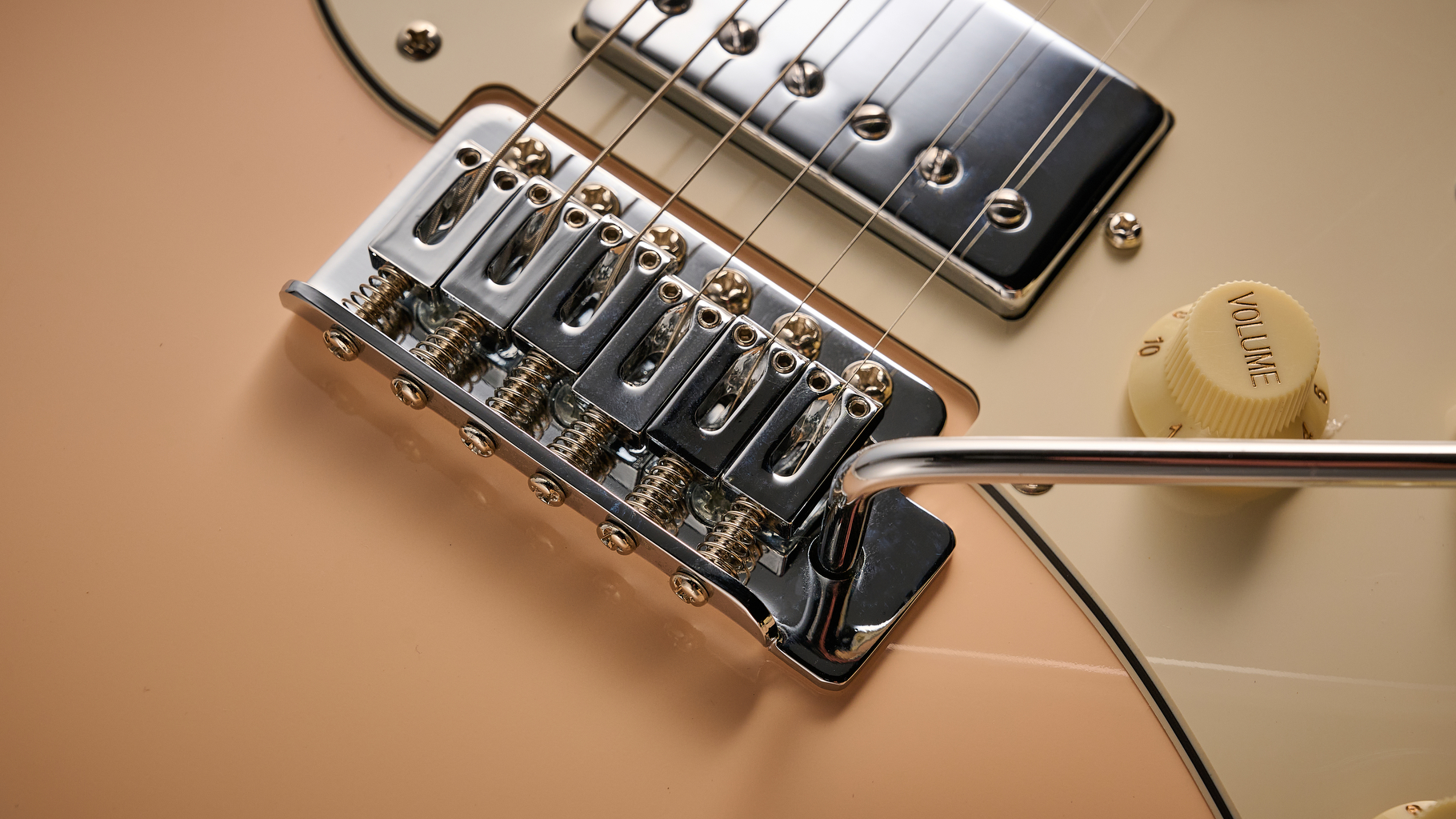Close up of the six-point tremolo on the Cort G200SE electric guitar
