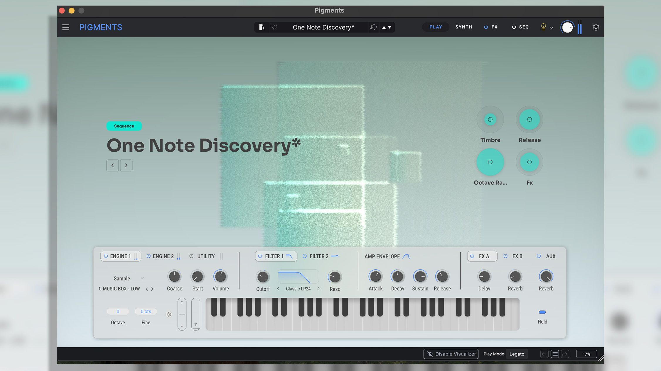 “Easily understand tone, timbre, and intent of each preset”: Arturia Pigments 7 introduces a dynamic UI with in-app tutorials, allowing sound visualization.]