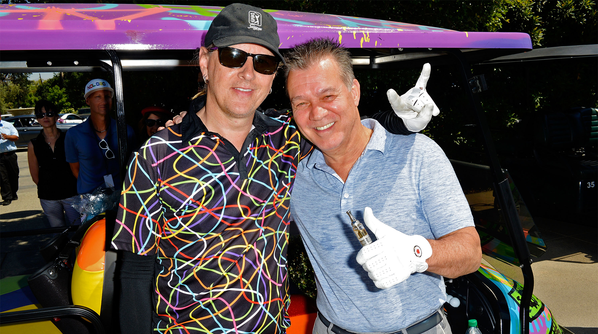 Jerry Cantrell and Eddie Van Halen attend the 10th Annual George Lopez Celebrity Golf Classic at Lakeside Country Club on May 1, 2017 in Toluca Lake, California.