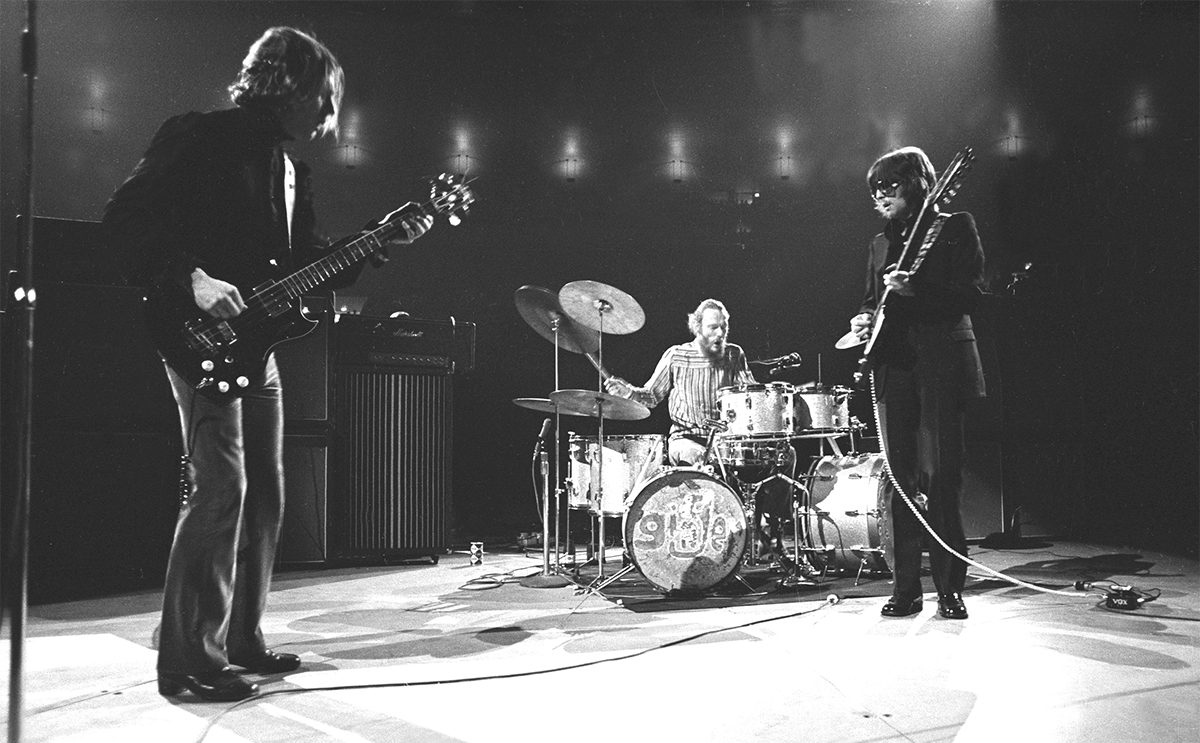 NEW YORK - NOVEMBER 2: Rock band "Cream" performs onstage at Madison Square Garden on November 2, 1968 in New York City, New York. L-R: Jack Bruce, Ginger Baker, Eric Clapton.