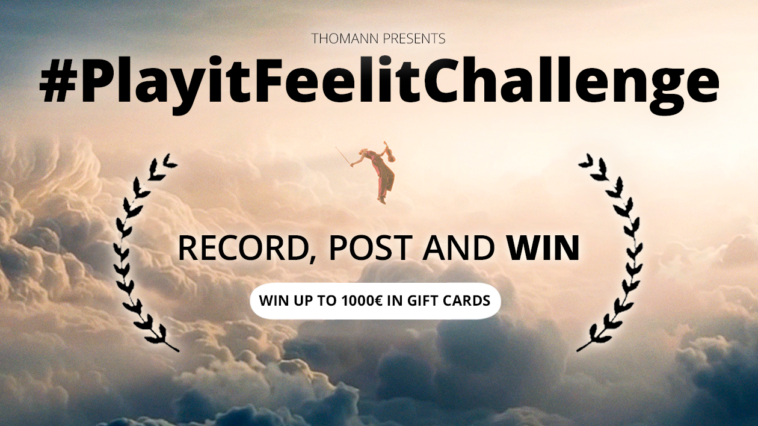 Thomann's "Play It. Feel It." challenge invites musicians to reimagine the theme from its latest short films for a chance to win prizes totaling up to €1000.]