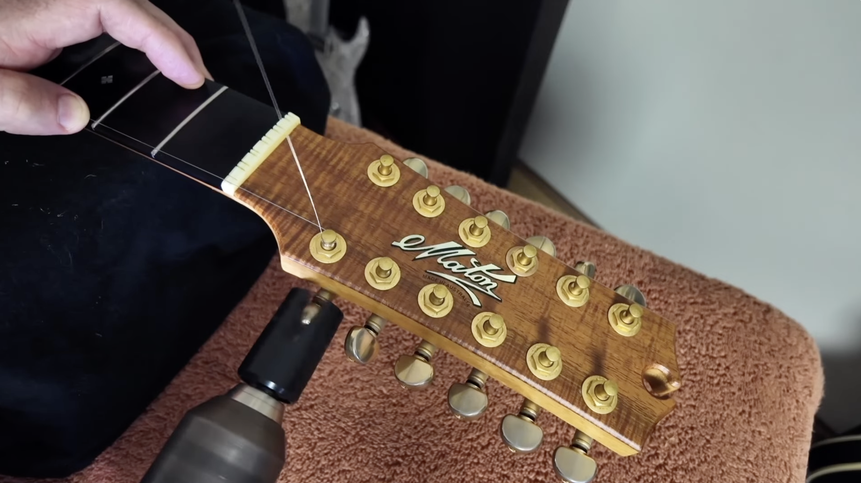 restringing a 12 string guitar