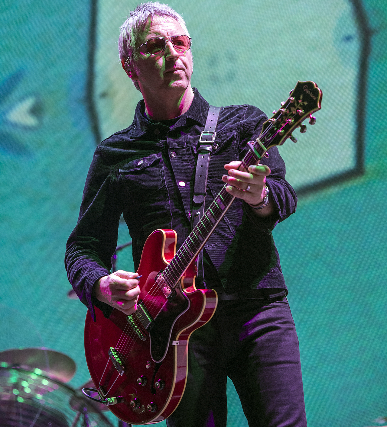 Gem Archer of Noel Gallagher's High Flying Birds performs at Utilita Arena Birmingham on December 15, 2023 in Birmingham, England.
