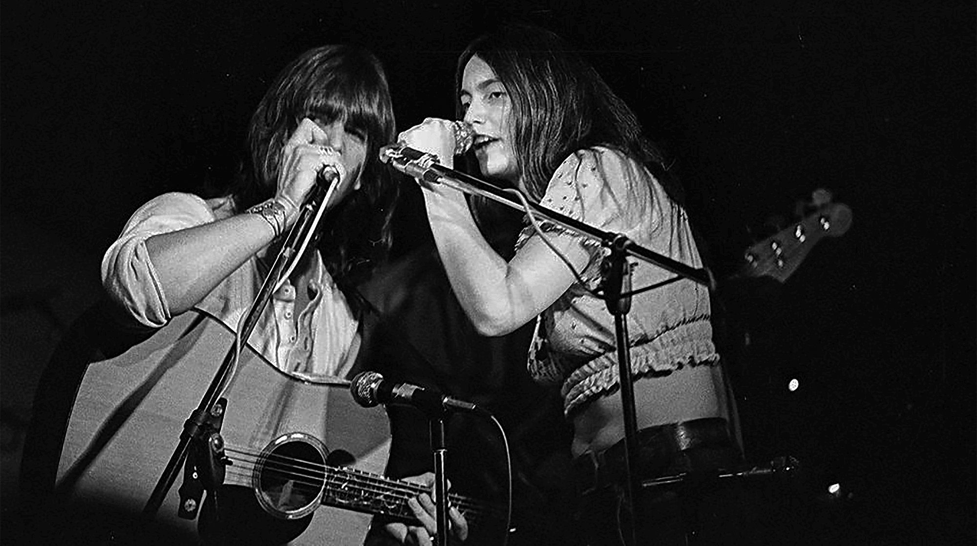 Gram Parsons (1946-1973) performing with American singer, songwriter, and musician Emmylou Harris during Parson&rsquo;s &ldquo;Fallen Angel&rsquo;s Tour" at The Quiet Knight in Chicago, IL on March 3 1973.