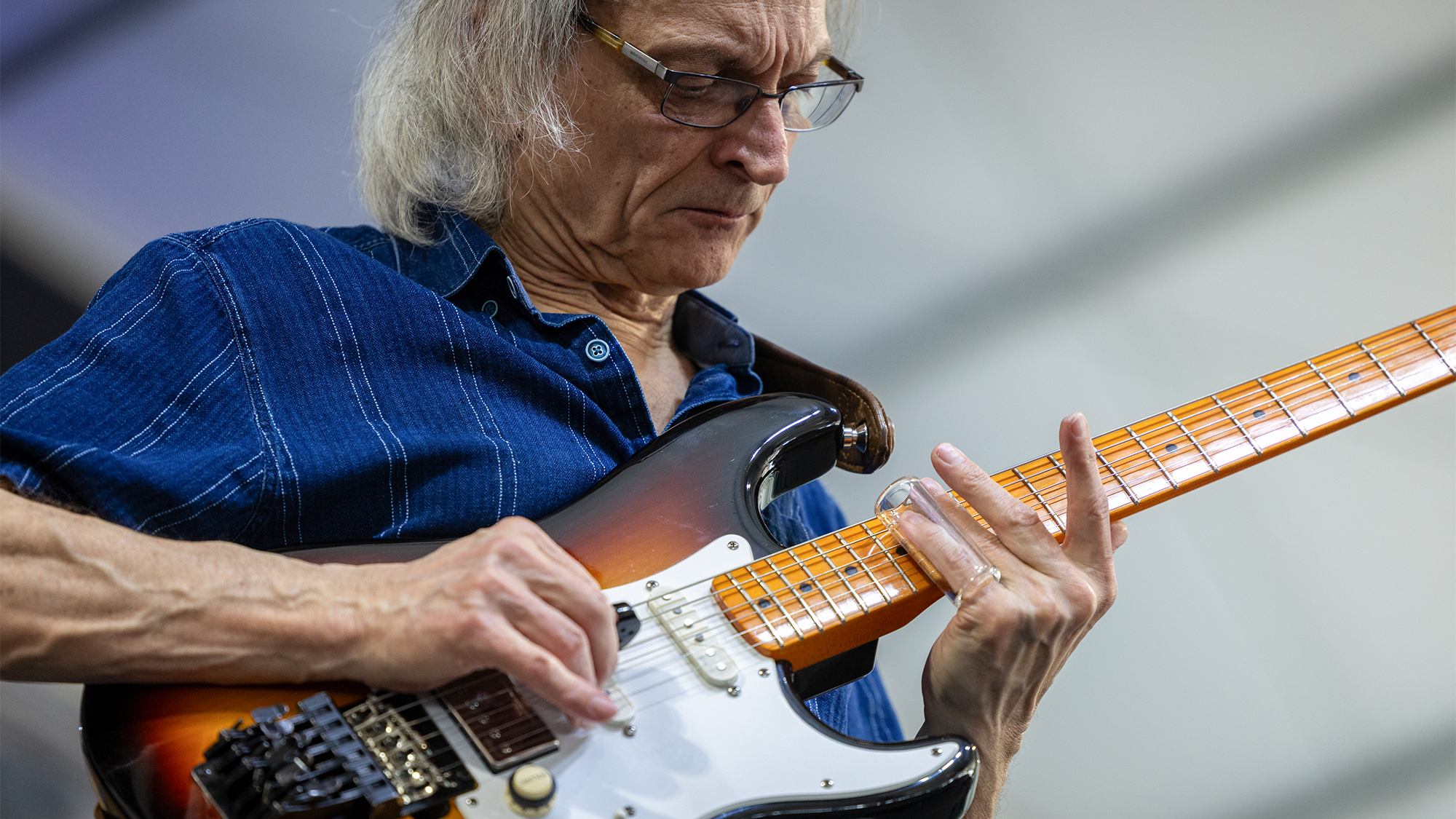 Sonny Landreth performs during the 2025 New Orleans Jazz &amp; Heritage Festival at Fair Grounds Race Course on May 04, 2025 in New Orleans, Louisiana.