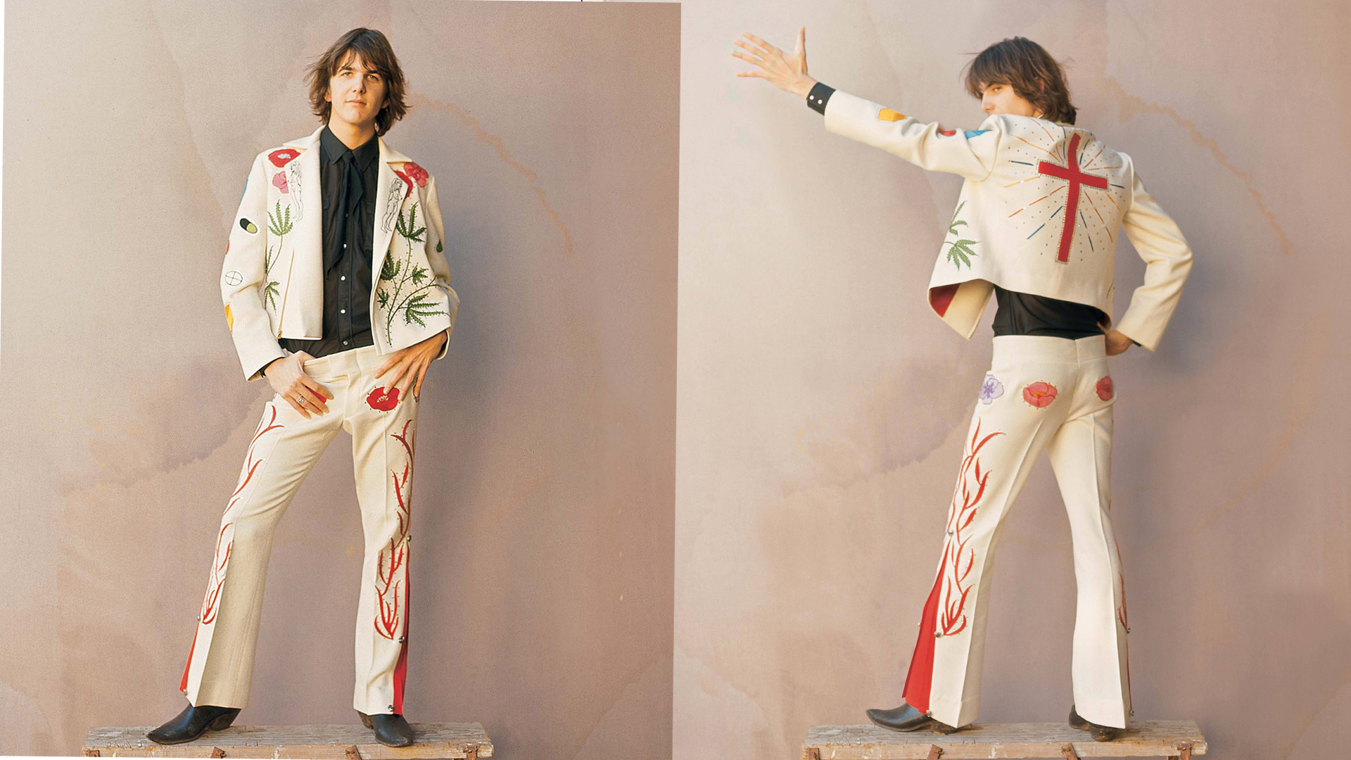 Gram Parsons poses in his Nudie suit circa 1969