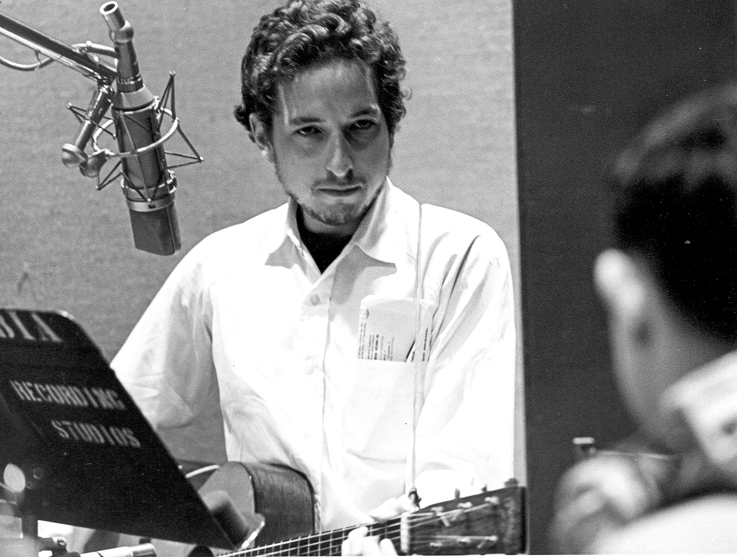 Bob Dylan recording his album 'Self Portrait' on May 3, 1969 in Nashville, Tennessee.