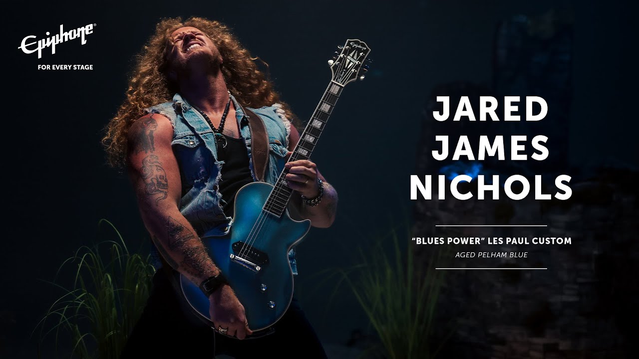 NEW Epiphone Jared James Nichols “Blues Power” Les Paul Custom - Aged Pelham Blue - YouTube