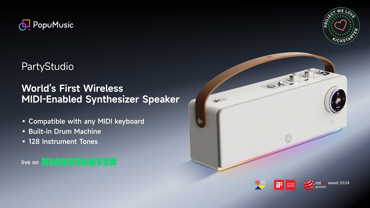 PartyStudio: The World's First Wireless MIDI Synth Speaker - YouTube