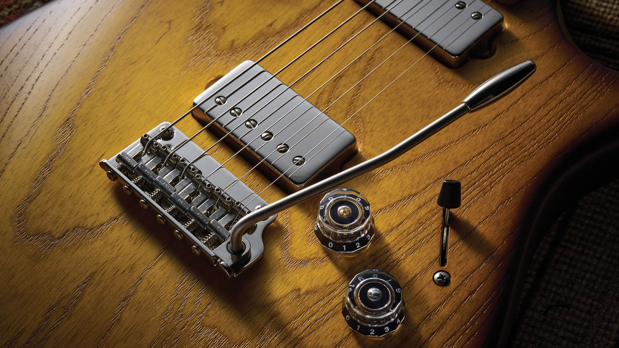 The PRS Fiore HH is a dual-humbucker doublecut with a Satin Sunflower finish