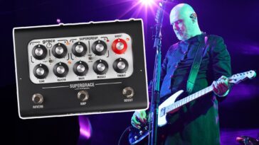 Billy Corgan and Laney Supergrace downsize Smashing Pumpkins setup.]