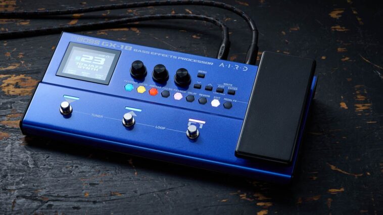 "Boss has crammed impressive power into a compact unit... Given its price, it will be hard to top": Review of the Boss GX-1B.]