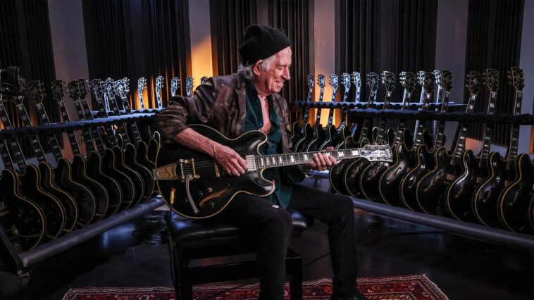 "Could there be a more legendary guitarist in the world? For over sixty years, the 'Human Riff' has been the driving force behind The Rolling Stones: Gibson unveils an incredible Keith Richards Collector’s Edition 1960 ES-355, personally signed by the legend."]