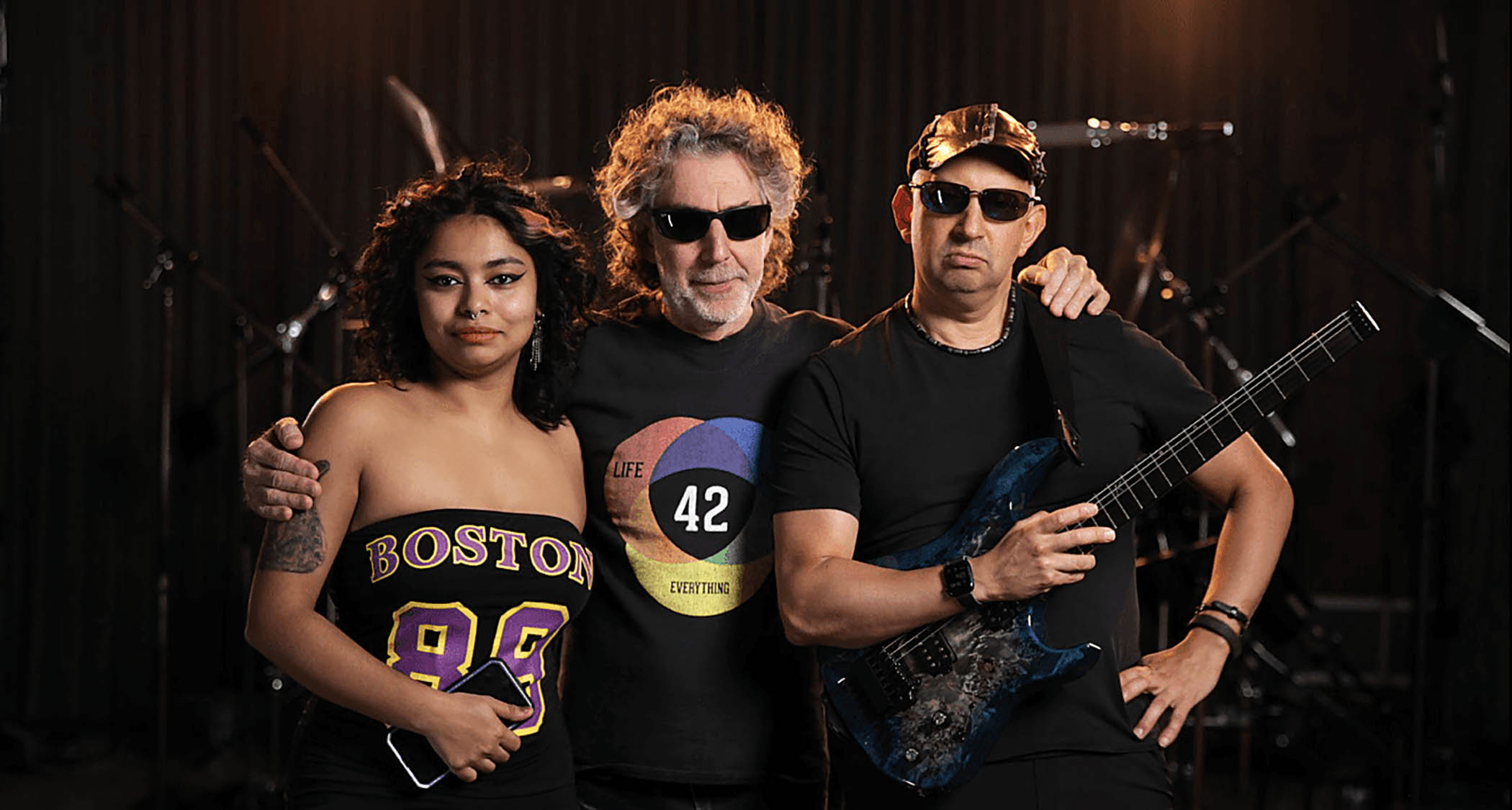 Mohini Dey, Simon Phillips and DarWin in the studio