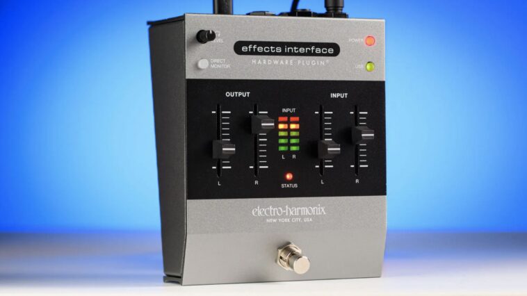 EHX's latest Effects Interface is a stompbox-style gadget that allows you to connect your pedalboard with your digital audio workstation.]