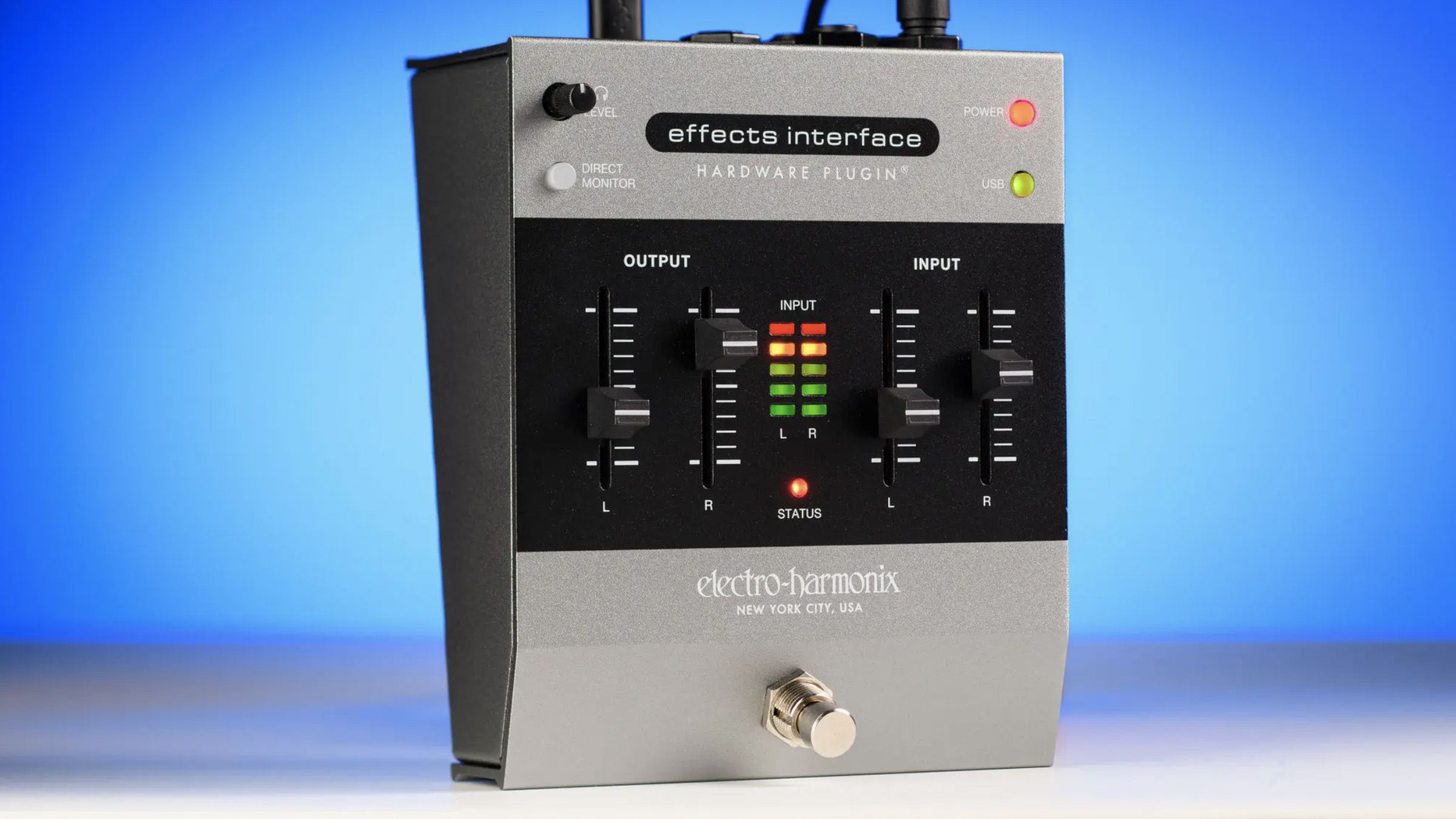 EHX's latest Effects Interface is a stompbox-style gadget that allows you to connect your pedalboard with your digital audio workstation.]