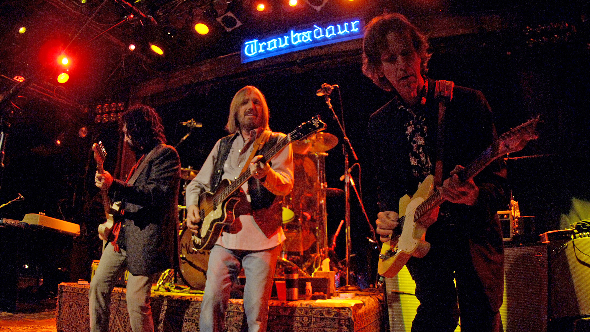 Mike Campbell (L - R) Tom Petty, and Tom Leadon of Mudcrutch perform in support of the bands seld titled release at the Troubadour on May 1, 2008 in West Hollywood, California.