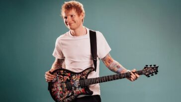 “Maintaining a Steady Flow: PRS and Ed Sheeran Collaborate on SE Hollowbody Piezo Baritone, Showcasing the Pop Superstar's Art”]