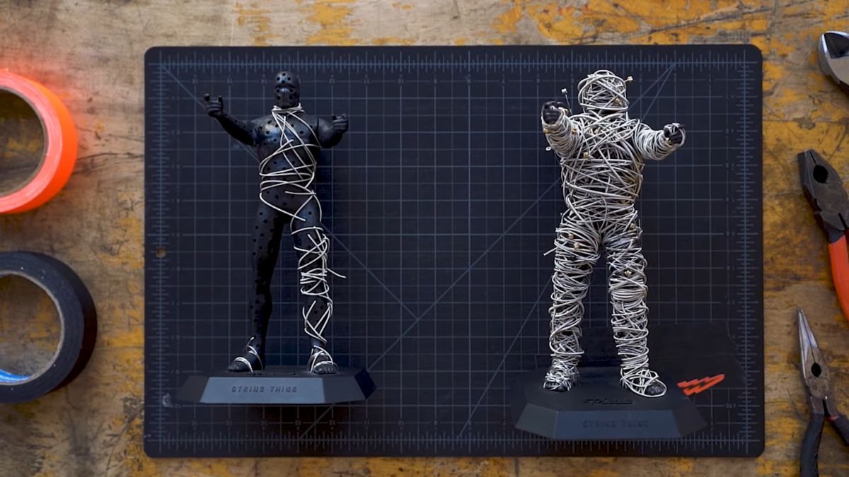 The String Thing Transforms Used Strings into Art Sculptures]
