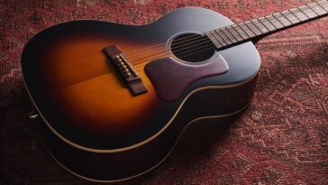"This guitar excels in the hands of blues and folk players"—Review of the Epiphone Blues King Studio.]