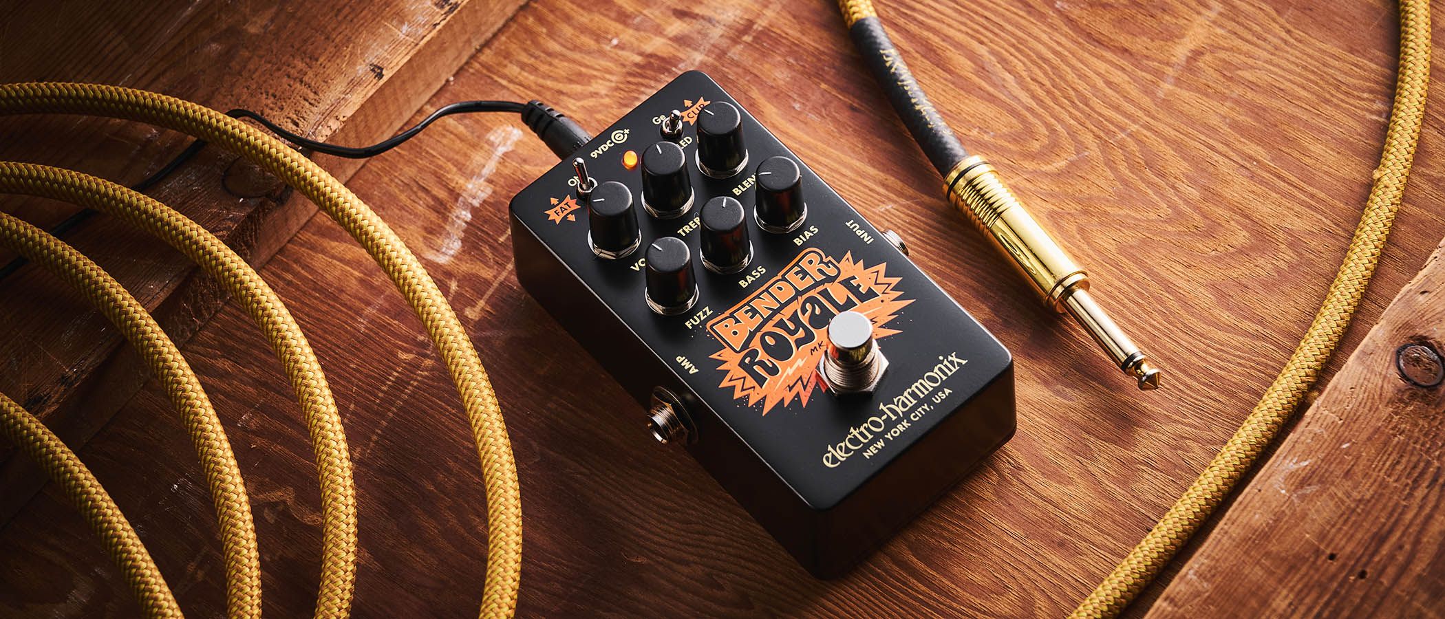 "While it draws inspiration from a Tone Bender, it's versatile enough to be seen as a classic fuzz— and we're using that term positively: A review of the Electro-Harmonix Bender Royale."]