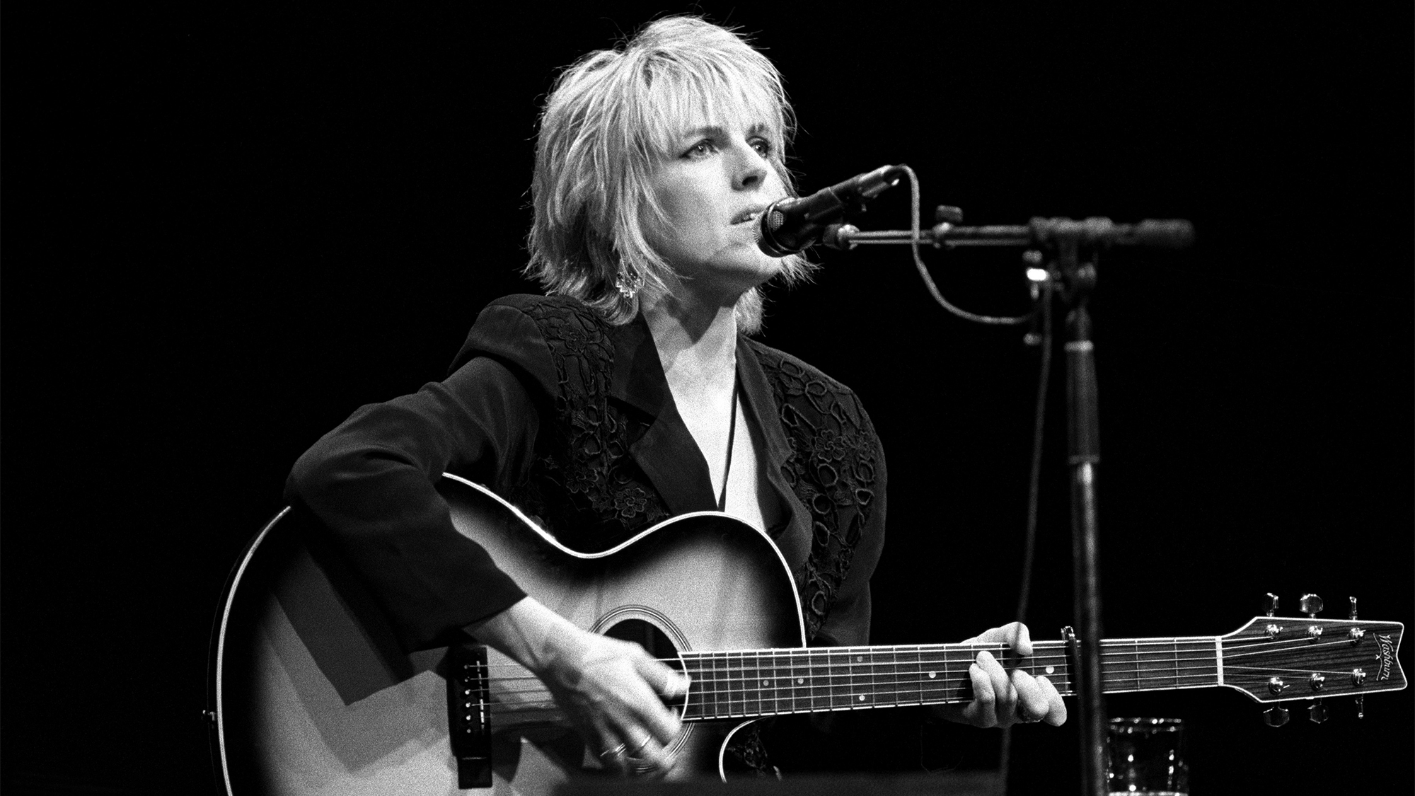 Lucinda Williams performing at a Songwriters Workshop at Radio City Music Hall in New York City on May 15, 1993.