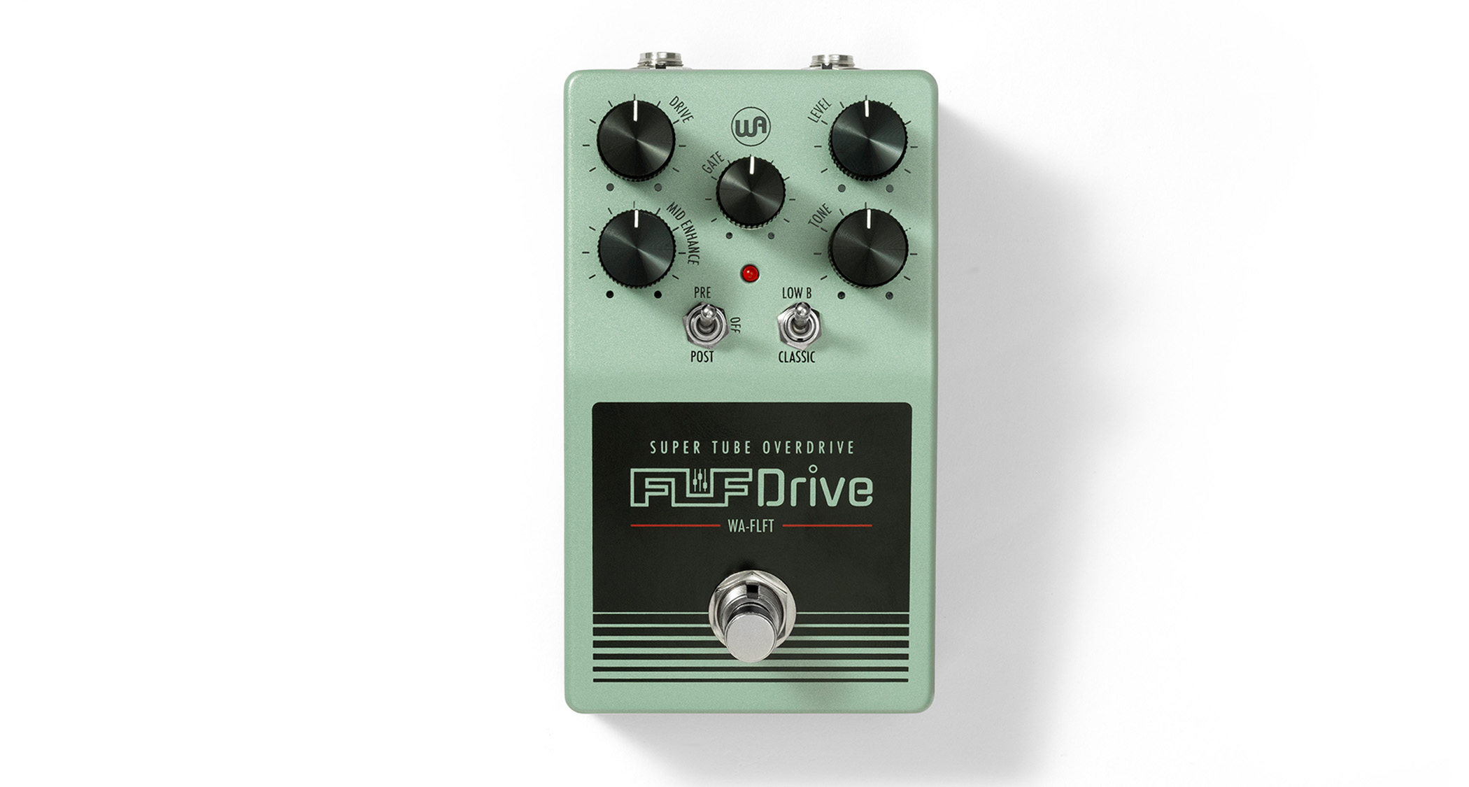 Warm Audio Fluff Drive: the new signature overdrive for Ryan 'Fluff' Bruce is a five-knob pedal finished in white and Teal.