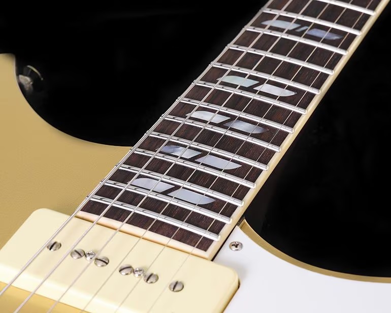 Yamaha's new RS02CB guitar, pictured up-close