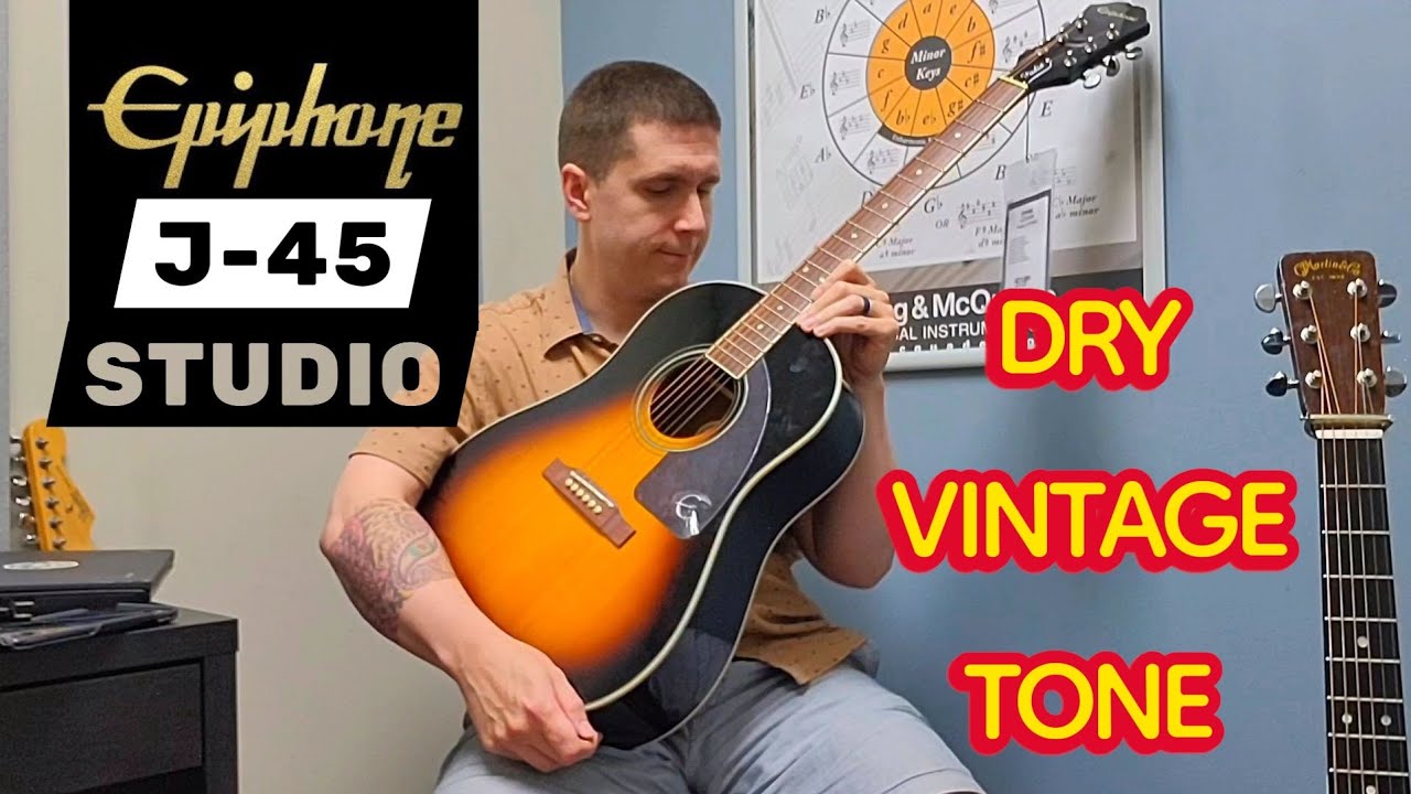 A New Guitar with a DRY Vintage Tone | The Epiphone J-45 Studio - YouTube